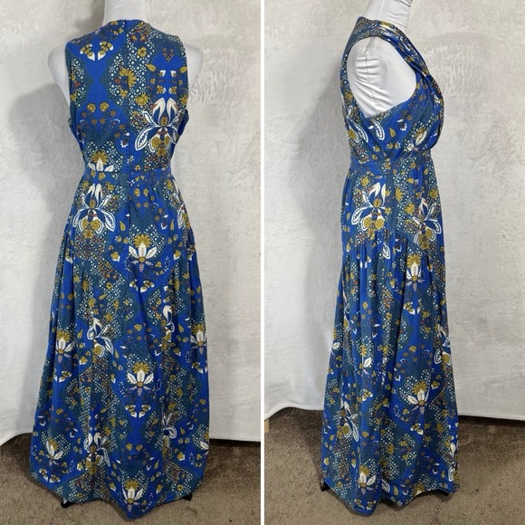 Anna Cate Boho Floral Print Maxi Dress Size XS Halter Feminine Festival Resort - Picture 4 of 16